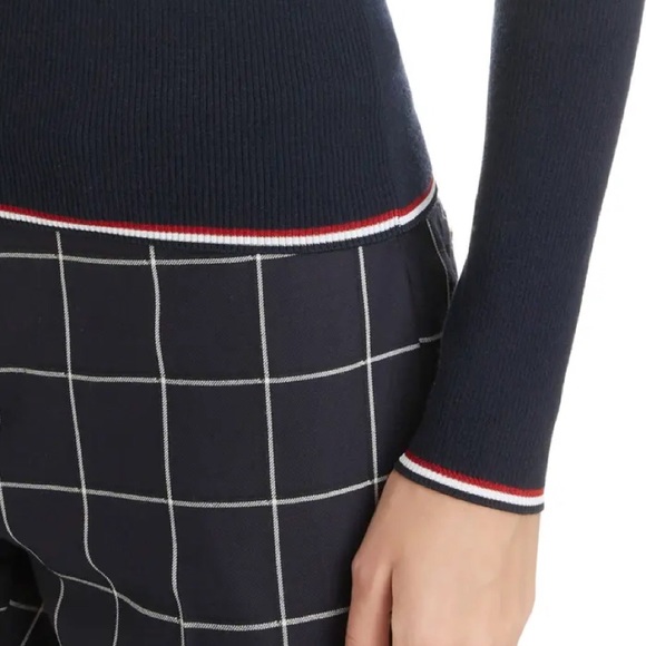 $850 Thom browne ribbed wool blend sweater with Web trim size 36 - Picture 7 of 9